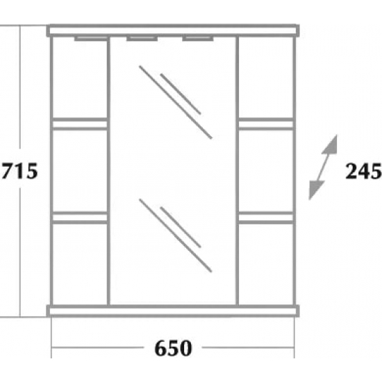 Зеркало-шкаф ONIKA Глория 65.02 R правое, с подсветкой