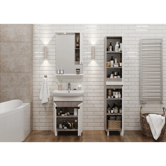 Зеркало-шкаф ONIKA Харпер 58.01 R правое, белое глянцевое