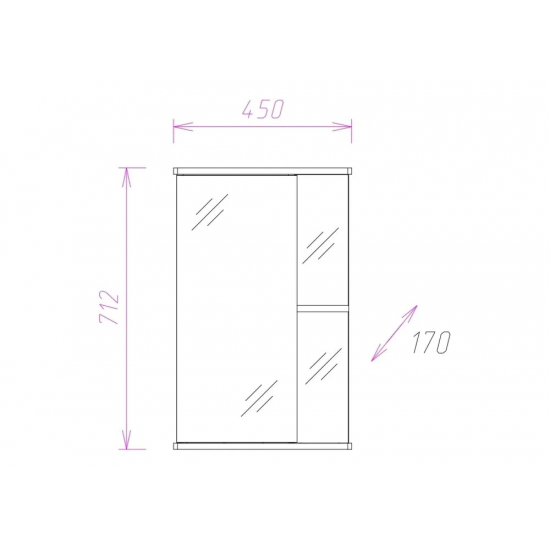 Зеркало-шкаф ONIKA Карина 45.00 У