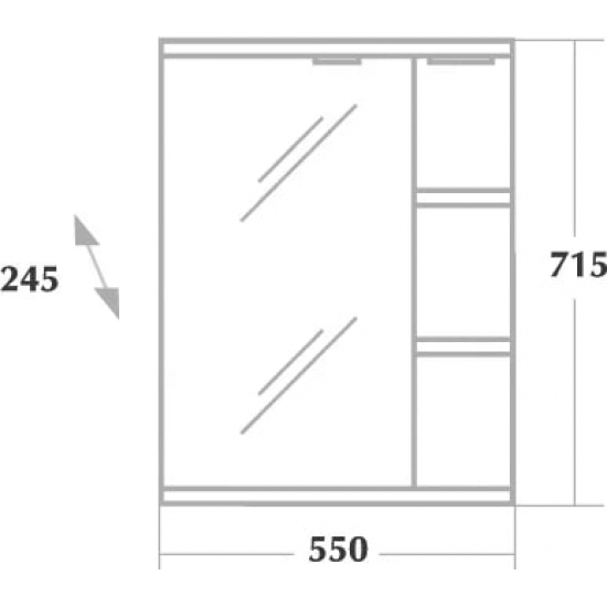 Зеркало-шкаф ONIKA Карина 55.01 L левое, с подсветкой