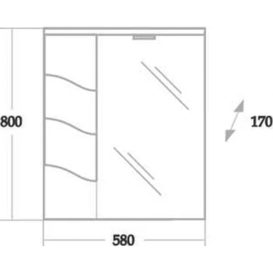 Зеркало-шкаф ONIKA Лайн 58.01 R правое