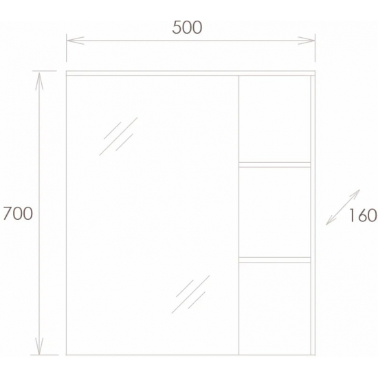 Зеркало-шкаф ONIKA Легран 50.00У дуб галифакс