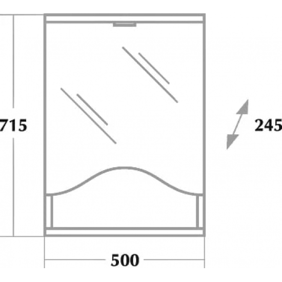 Зеркало-шкаф ONIKA Лидия 50.01 R правое, с подсветкой