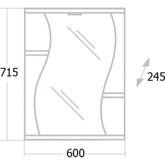 Зеркало-шкаф ONIKA Лилия 60.01 R правое, с подсветкой