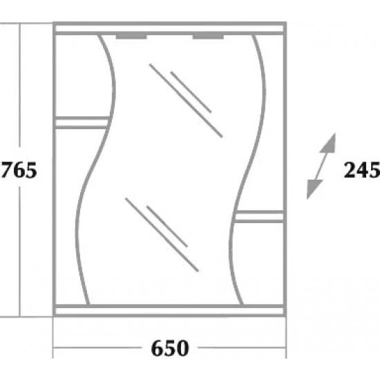 Зеркало-шкаф ONIKA Лилия 65.02 R правое с подсветкой