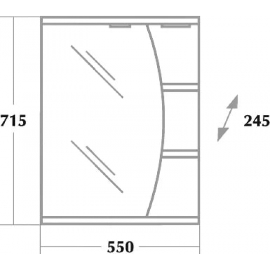 Зеркало-шкаф ONIKA Луна 55.01 L левое, с подсветкой