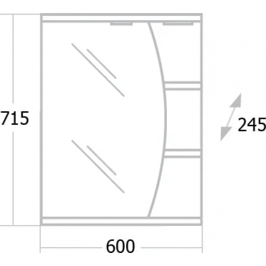 Зеркало-шкаф ONIKA Луна 60.01 L левое, с подсветкой