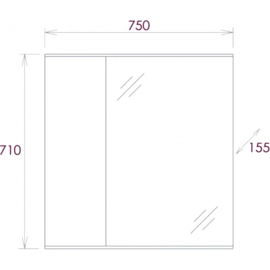 Зеркало-шкаф ONIKA Марбл L левое 75 мрамор, камень бетонный