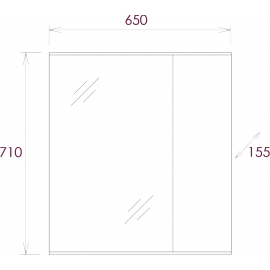 Зеркало-шкаф ONIKA Марбл R правое 65 мрамор, камень бетонный