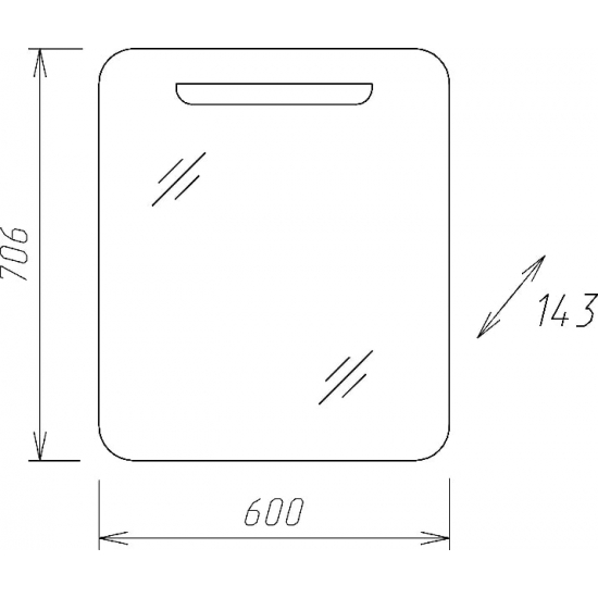 Зеркало-шкаф ONIKA Неаполь 60.01 R правое, с подсветкой