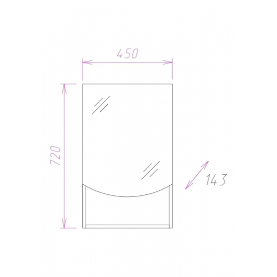 Зеркало-шкаф ONIKA Селена 45.00 R правое
