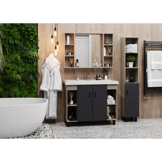 Зеркало-шкаф ONIKA Тимбер 100 дуб сонома