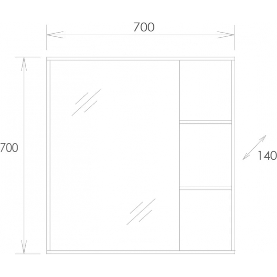 Зеркало-шкаф ONIKA Тимбер 70.00У дуб сонома