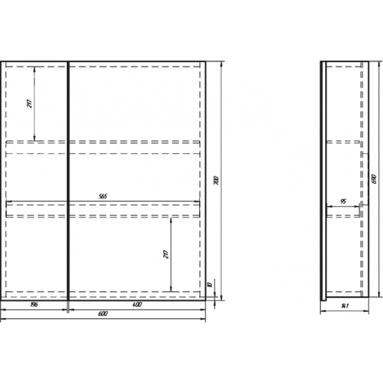 Зеркало-шкаф OWL 1975 Vind 60