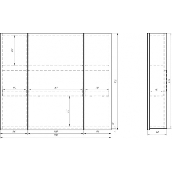 Зеркало-шкаф OWL 1975 Vind 80