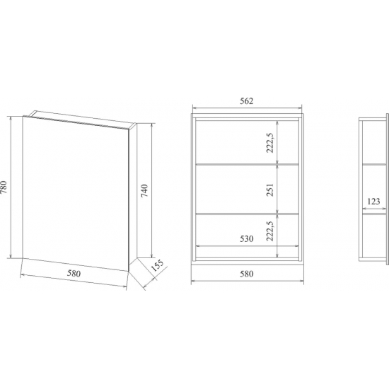 Зеркало-шкаф SANFLOR Анкона 60 L левое