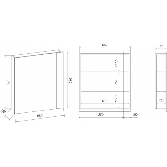 Зеркало-шкаф SANFLOR Анкона 70 L левое