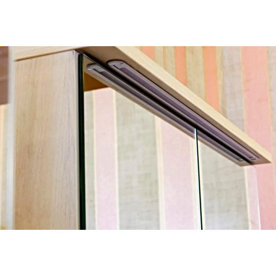 Зеркало-шкаф SANFLOR Чикаго 75, дуб крафт белый, с подсветкой