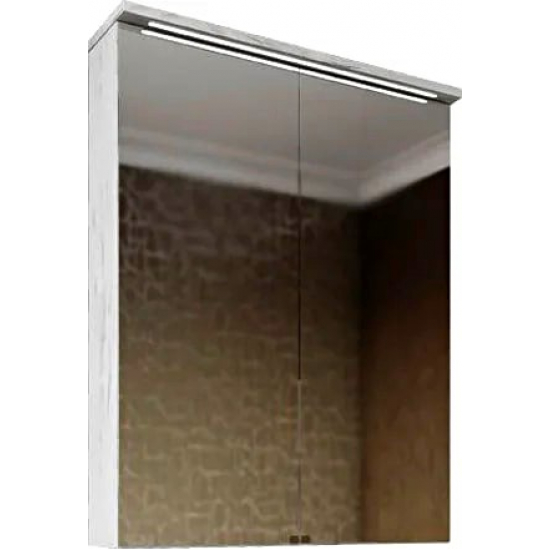 Зеркало-шкаф SANFLOR Чикаго 75, дуб крафт белый, с подсветкой