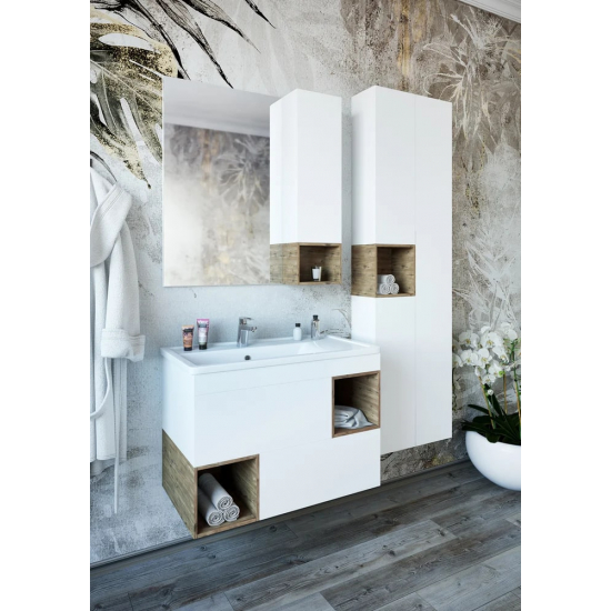 Зеркало-шкаф SANFLOR Даллас 80, дуб рустикальный