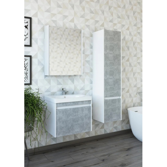 Зеркало-шкаф SANFLOR Калипсо 60 R правое белое, ателье светлый