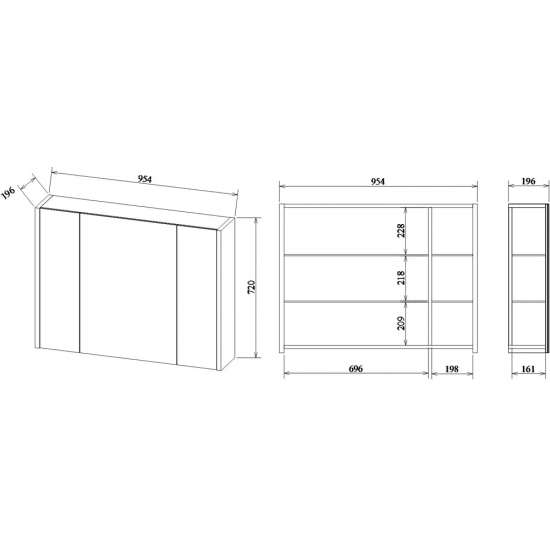 Зеркало-шкаф SANFLOR Ларго 100 швейцарский вяз
