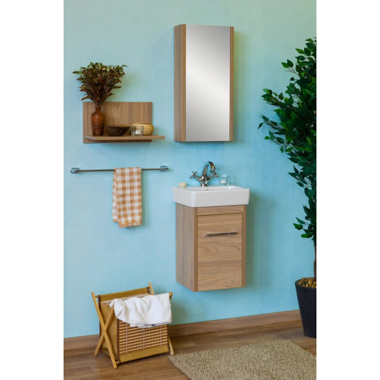 Зеркало-шкаф SANFLOR Ларго 40 R правое, вяз швейцарский