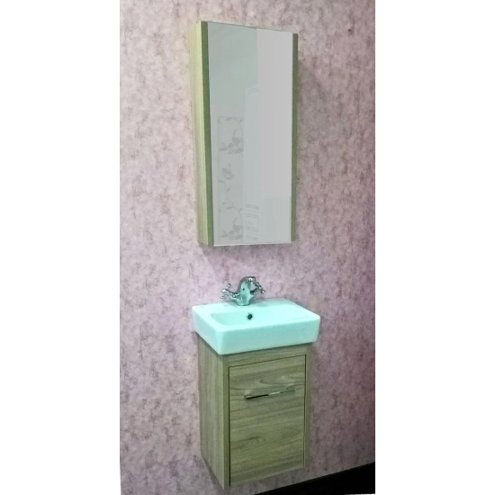 Зеркало-шкаф SANFLOR Ларго 40 R правое, вяз швейцарский