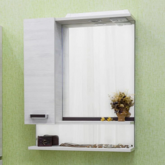 Зеркало-шкаф SANFLOR Техас 60 L левое венге, северное дерево светлое