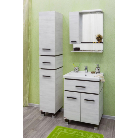 Зеркало-шкаф SANFLOR Техас 60 L левое венге, северное дерево светлое