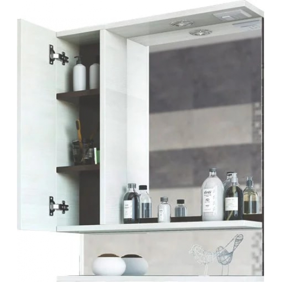 Зеркало-шкаф SANFLOR Техас 60 L левое венге, северное дерево светлое