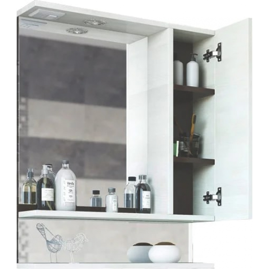 Зеркало-шкаф SANFLOR Техас 60 R правое венге, северное дерево светлое