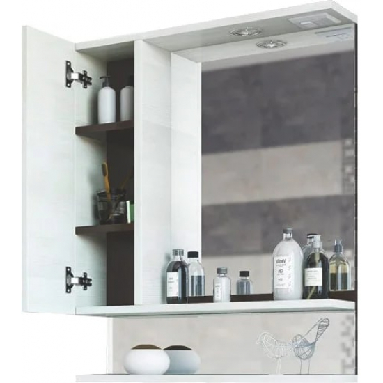 Зеркало-шкаф SANFLOR Техас 70 L левое венге, северное дерево светлое