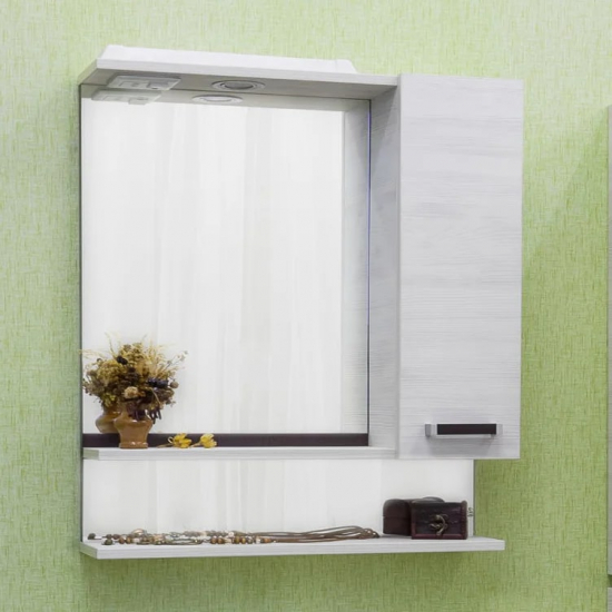 Зеркало-шкаф SANFLOR Техас 70 R правое венге, северное дерево светлое