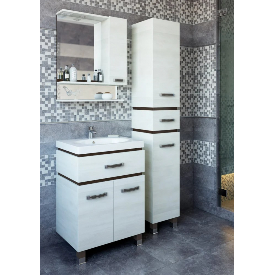 Зеркало-шкаф SANFLOR Техас 70 R правое венге, северное дерево светлое