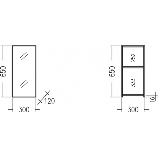 Зеркало-шкаф САНТА Аврора 30 универсальное
