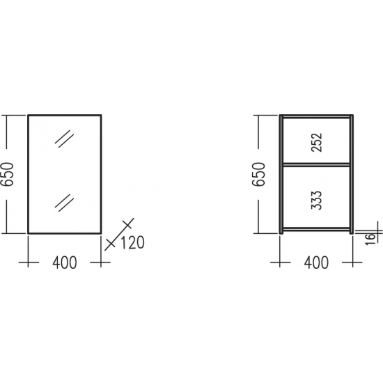 Зеркало-шкаф САНТА Аврора 40 универсальное