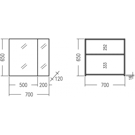 Зеркало-шкаф САНТА Аврора 70