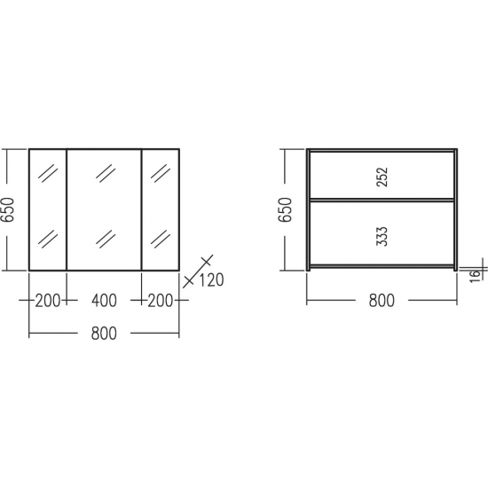 Зеркало-шкаф САНТА Аврора 80