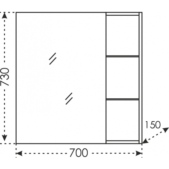 Зеркало-шкаф САНТА Дублин 70 универсальное