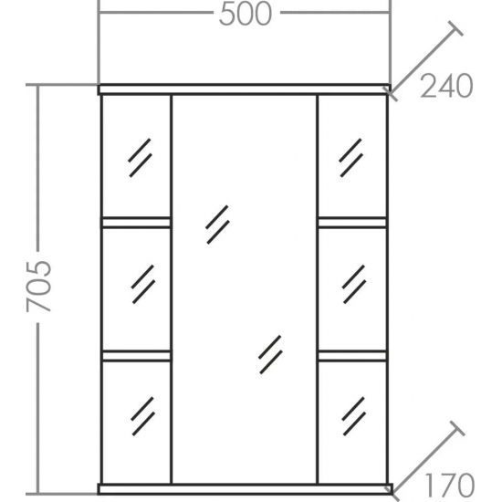 Зеркало-шкаф САНТА Герда 50 с подсветкой фацет