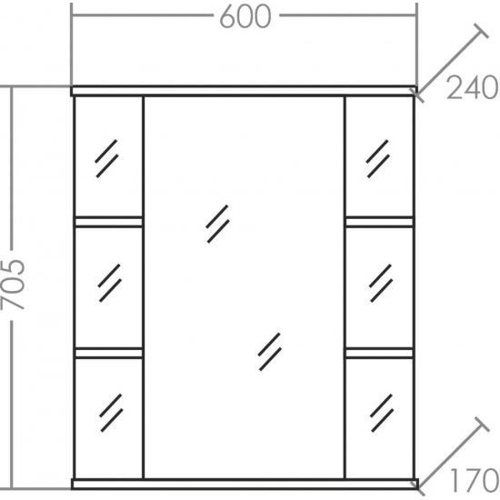 Зеркало-шкаф САНТА Герда 60 с подсветкой фацет