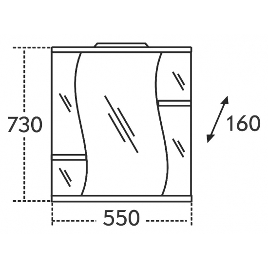 Зеркало-шкаф САНТА Лира 55