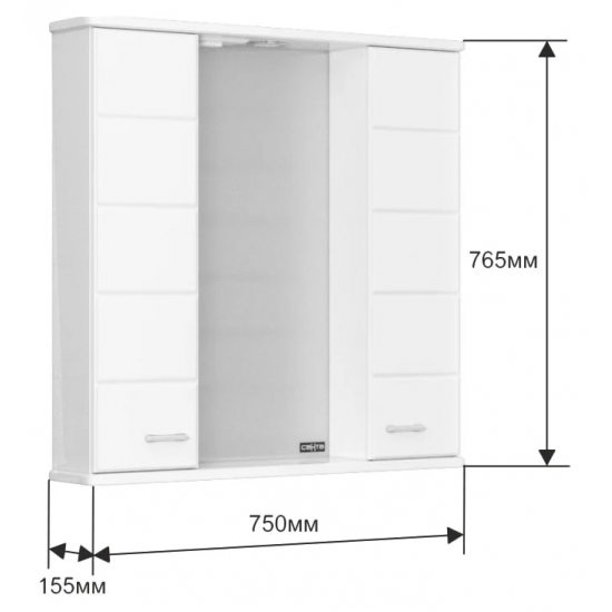 Зеркало-шкаф САНТА Омега 75