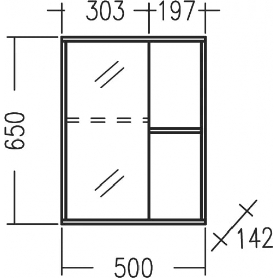 Зеркало-шкаф САНТА Прима 50 дуб светлый, универсальное