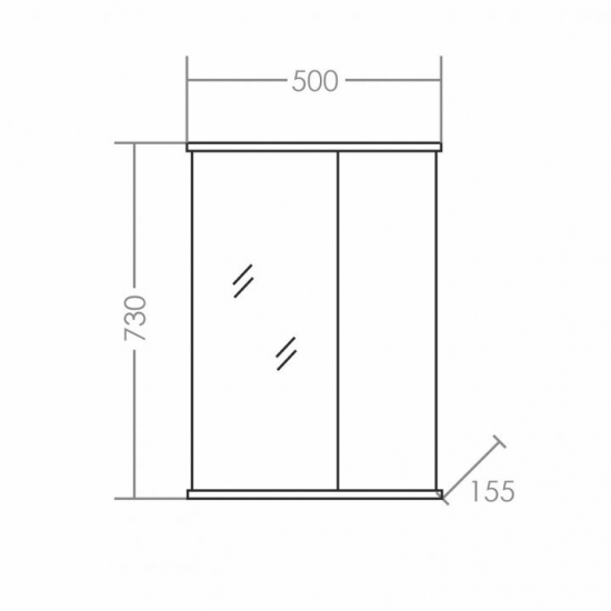 Зеркало-шкаф САНТА Прима 50, универсальное
