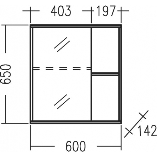 Зеркало-шкаф САНТА Прима 60 дуб светлый