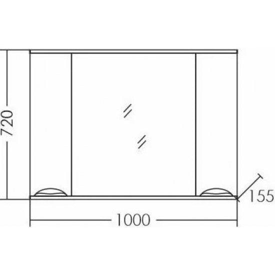 Зеркало-шкаф САНТА Родос 100 с подсветкой