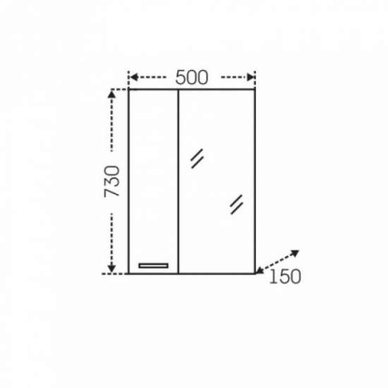 Зеркало-шкаф САНТА Родос 50 R правое, с подсветкой