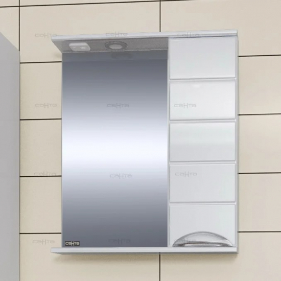 Зеркало-шкаф САНТА Родос 60 R правое, с подсветкой